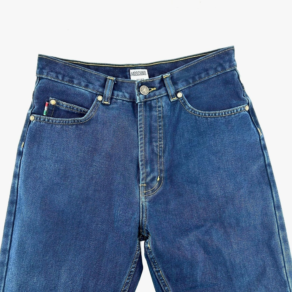 Moschino Jeans Vintage High Waisted Dark Wash Peace Sign Denim Blue Size 27